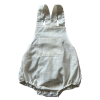 Combinaison d'été en lin pour bébé avec bouton réglable