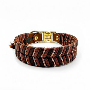 Collar de perro táctico ajustable bohemio 2025, correa de cuero trenzado genuino con nailon PU y plástico, diferentes tamaños disponibles - Product Image 2