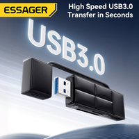 Lector de Tarjetas ESSAGER ES-DK01 de Doble Puerto, Ranura SD TF OTG USB 3.0, Tipo C USB 3.0 2.0 2 en 1, Lector de Tarjetas USB C a SD