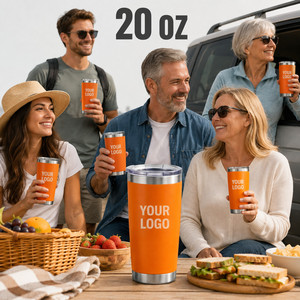 Custom Logo 20oz Stainless Steel Tumbler <b>Double</b> <b>Wall</b> Vacuum Insulated Travel Mug <b>Coffee</b> <b>Cup</b> with Lid and Straw Business Gift - Product Image 3