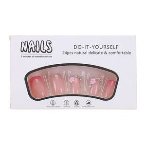 เล็บขายดียุโรปอเมริกันพร้อมเพชรประกายและดอกไม้, เคล็ดลับการทำเล็บฝรั่งเศส, เล็บสวมใส่ข้ามพรมแดน - Product Image 5