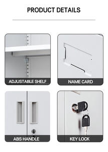 ตู้ล็อกเกอร์เหล็กสำนักงาน 4 ประตู ตู้เก็บของโลหะ ตู้ล็อกเกอร์ห้องเปลี่ยนเสื้อผ้า สำหรับผู้ค้าส่ง - Product Image 6