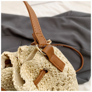 กระเป๋าโท้ทสานฟางธรรมชาติราคาส่งถูกที่สุด กระเป๋าถือคุณภาพสูงสำหรับผู้หญิง - Product Image 5