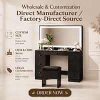 Vente en gros usine : Coiffeuse de style moderne avec rangement, mobilier de maquillage, taille personnalisable