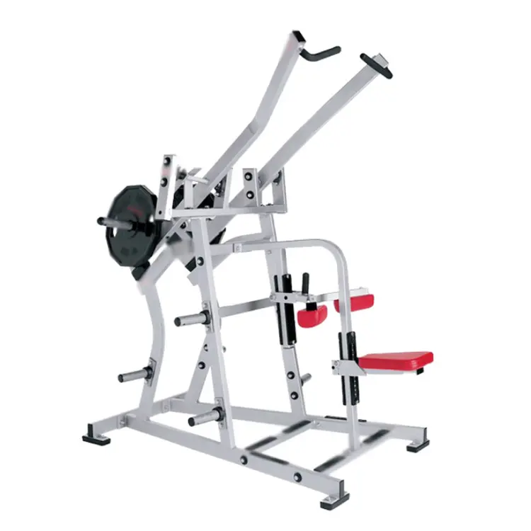 VM mesin gym binaraga profesional, peralatan latihan kebugaran tekan dada komersial, mesin pulley Down lebar Iso-Lateral untuk gym