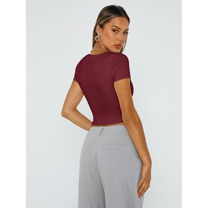 Tops Cortos Personalizados de Doble Forro para Mujer, Camisetas Estilo Queen, Primavera Verano 2025, Ropa Deportiva, Moda Playa, Estilo Activo Y2K - Product Image 5