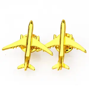 Regali aziendali di moda Logo spille per aeroplani distintivo spilla per gioielli spilla personalizzata in metallo placcato oro distintivo per spilla per aereo