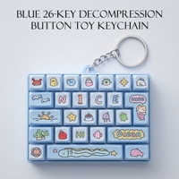 Porte-clés anti-stress sensoriel en silicone et ABS, 26 touches, motif dessin animé coloré, jouet de bureau, cadeau de fête