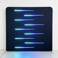 Tube lumineux LED néon pour toile de fond de photomaton, mur d'affichage en tissu avec bande néon personnalisable, taille et couleur ajustables, portable pour fêtes