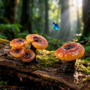 Miniature de champignon Reishi en résine pour bricolage, décoration de jardin féerique, paysage, bonsaï, artisanat, <span class=keywords><strong>figurines</strong></span> de champignons miniatures - Product Image 3