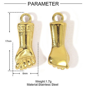 Pendentif Chaussure D079 HipHop Cowgirl <span class=keywords><strong>Cowboy</strong></span> en Acier Inoxydable Plaqué Or 18K pour Collier Femme Homme - Product Image 3