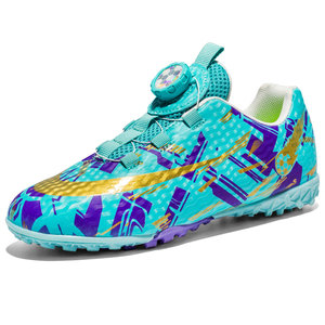 Chaussures de football intérieur personnalisées, chaussures de football TF antidérapantes en tissu extensible, avec mailles à l'air, pour garçons et filles, pour l'extérieur - Product Image 1