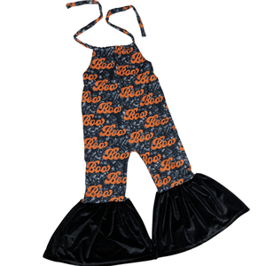 Mono de moda AC-5 para niñas, con tirantes, de una pieza, con estampado de terciopelo cálido, talla grande. - Product Image 2