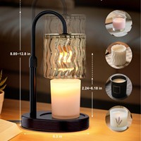 Lampe chauffante à cire fondante sans flamme, style médiéval, avec minuterie, intensité réglable et hauteur ajustable, pour salon, chambre et bureau