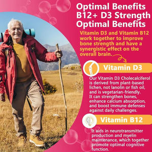 Permen <span class=keywords><strong>Vitamin</strong></span> B12 & Methyl B12 untuk Dewasa dengan B9 Folate <span class=keywords><strong>D3</strong></span> untuk Metabolisme Energi, Kesehatan Saraf, Tulang & Dukungan Imunitas - Product Image 6