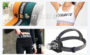 定制小批量订单 40 毫米宽，带有字母图案和彩色徽标提花弹力织带 - Product Image 6