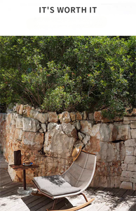 Chaise berçante nordique extérieure en rotin Chaise Longue simple balcon Patio jardin Designer décontracté chaise à cordon - Product Image 3