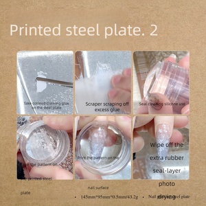 Placa de estampado de uñas de acero con adhesivo de transferencia, con patrón de mariposa impreso para peinados, plantilla de uñas francesas, estampado de arte de uñas - Product Image 4