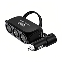 Adaptateur de séparateur de prise allume-cigare de voiture 120W 3 prises, 12V-24V 38W Type-C PD 20W USB QC3.0 Chargeur de voiture à double charge rapide PD20W
