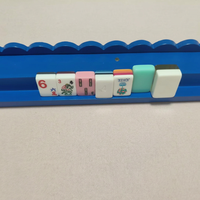 Support de rangement moderne de luxe en bois pour tuiles de Mahjong 50,05*6,6*2,8 cm avec tige de poussée, portable et durable, idéal pour le divertissement familial