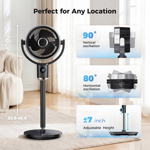 Ventilateur de circulation d'air électrique 9000 mAh, ventilateur sur pied avec veilleuse, oscillant, silencieux, pour usage domestique et bureau - Product Image 5