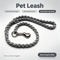 2026 New Handwoven Grey Dog Leash Lightweight Durable Yard Play Daily Dog Walk Essential Pet Supplies