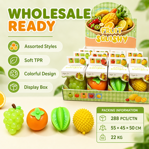 Bulk Assorted Fruit <b>Squishy</b> Toys Soft TPR Squeeze Toys with Display Box for Wholesale Gifts - Product Image 6