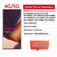 Pantalla de Repuesto para Samsung Galaxy Note 20 Ultra SM-N986F N986B SM-N985F AMOLED Táctil con Marco Original