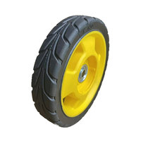 Rueda de goma hueca de 7 pulgadas para cortacésped, rueda de empuje y tracción con rodamiento de núcleo de plástico, la más vendida