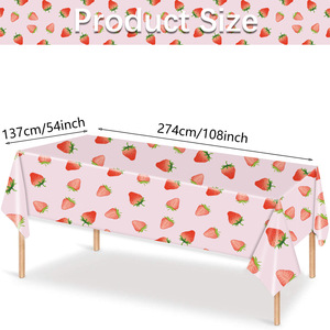 YOUNIKE Strawberry Party Supplies Set Disposable Plates Cups Napkins <b>Tablecloth</b> Birthday Party Decorations Kids Theme - Product Image 4