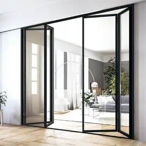 ประตูพับหีบเพลงภายในและประตูพับแบบฝรั่งเศสโรงงานผู้ผลิตอลูมิเนียมกระจกคู่ Lowes แก้ว
