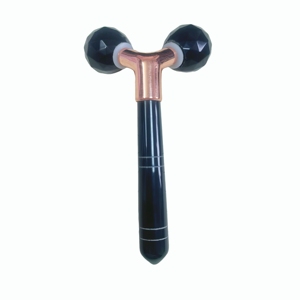 Rodillo Masajeador Facial 3D para Lifting Facial, Rodillo de Jade Obsidiana Negra Facetado para la Cara - Product Image 3