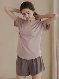 2024เสื้อครอปของผู้หญิงเสื้อยืดแขนสั้นระบายอากาศได้ดีแห้งเร็วเสื้อฟิตเนสโยคะฟิตเนสแขนสั้นสำหรับใส่วิ่งในฤดูร้อน - Product Image 5