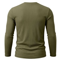 T-shirt Homme Uni à Col en V et Manches Longues, Tendance Décontractée Automne, Haut Basique, Logo Personnalisé Accepté