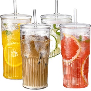 Tasses BNTP réutilisables en verre transparent de 350 ml, durables, en forme de mini-carton carré, résistantes à la chaleur, anti-fuite, au design moderne - Product Image 3