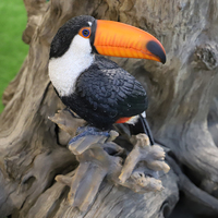 Toucan en résine personnalisé en usine à vendre, ornement de jardin, sculpture d'animal grandeur nature