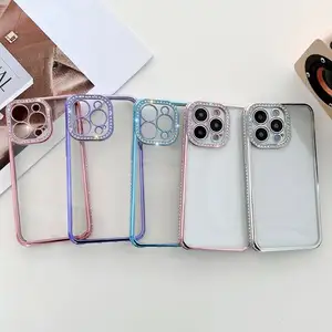 New design Flash rhinestone soft transparent Coque Shiny Case for iPhone 14 11 12 13 Pro MAX 11 12 13 PRO