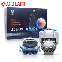 Projecteur laser bifocal 3 pouces, projecteur bi-LED 4 lentilles, faisceau haut et bas tout-en-un, phare pour voiture, SUV, pick-up, phare à lentille BMW