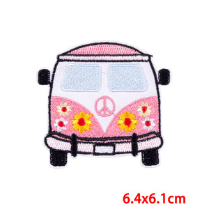 Tự làm phim hoạt hình xe buýt thêu các bản vá lỗi dễ thương đầy màu sắc xe máy trẻ em phổ biến của quần áo mũ off-road xe các bản vá lỗi - Product Image 2