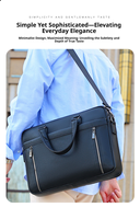 Porte-documents en cuir PU grain litchi, sac souple pour documents, fermeture éclair, grande capacité, double fermeture éclair, porte-documents professionnel en PU
