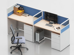 Escritorio de Oficina Modular en Forma de L con Estación de Trabajo Extensible, Muebles de Diseño Moderno, Estilo de Panel de Madera para la Oficina - Product Image 2