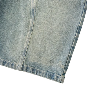 Tùy Chỉnh Người Đàn Ông <span class=keywords><strong>2025</strong></span> Thời Trang Cắt Đường Khâu Jorts Rửa Sạch Màu Xanh Baggy Phù Hợp Với Chiều Dài Đầu Gối Người Đàn Ông Denim Quần Short Biểu Tượng Tùy Chỉnh Thêu - Product Image 4