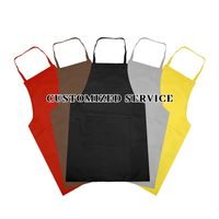 Nouveau Design de tablier de cuisine en Polyester et coton biologique noir imprimé avec Logo personnalisé et sangle réglable