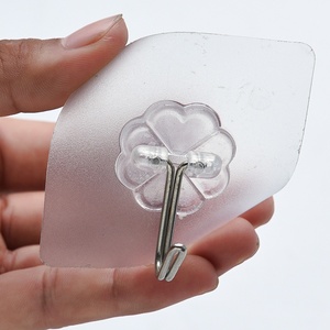 Crochet Mural Transparent Adhésif Sans Perçage Robuste en Acier Inoxydable et Plastique pour Cuisine, Salle de Bain ou Porte - Product Image 4