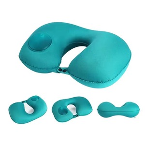 Comfortable <b>Inflatable</b> Neck Support Pillow U Shaped Travel <b>Cushion</b> with Secure Button for Flight Car Office Nap - Product Image 4
