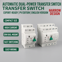 Commutateur de transfert automatique double alimentation 2P 4P 63A 80A 110V 220V à commutation ultra-rapide pour alimentation de secours domestique