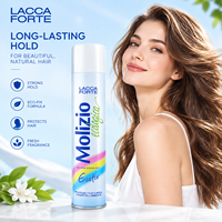 Fournisseur direct d'usine, laque pour cheveux Molizio, tenue forte, spray coiffant écologique, emballage personnalisé
