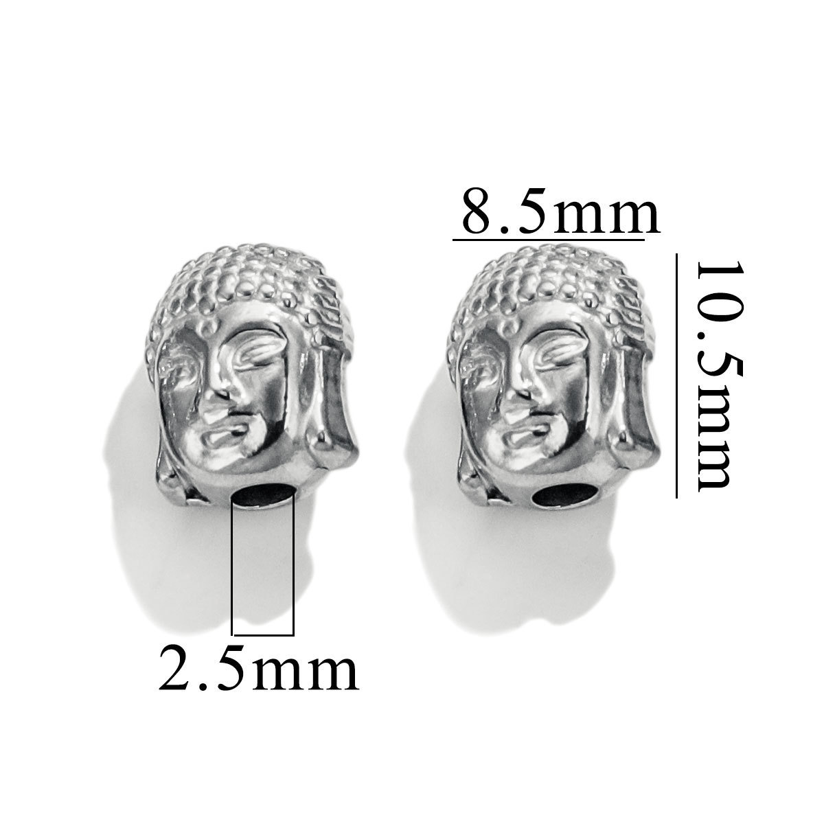 Buddha Head - Steel silver Color [Single 2.55g]