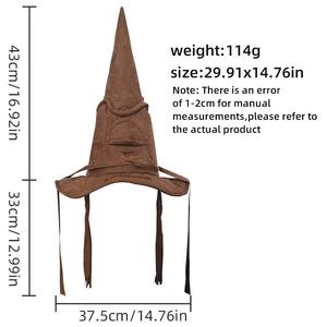 Chapeaux de sorcière et de magicien de film à la mode, chapeaux de tri, accessoires de fête d'Halloween en cuir, chapeaux de costume, chapeaux de jeu de rôle pour hommes - Product Image 5