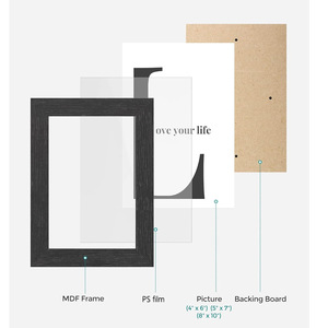 Cadres photo muraux en bois massif écologiques de style américain, durables, de plusieurs tailles (8x20 pouces), design perforé, lot de 10 pièces. - Product Image 6
